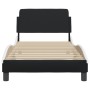 Estructura cama cabecero cuero sintético negro blanco 90x200 cm de , Camas y somieres - Ref: Foro24-373123, Precio: 112,18 €