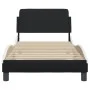 Estructura cama cabecero cuero sintético negro blanco 90x200 cm de , Camas y somieres - Ref: Foro24-373123, Precio: 110,55 €,...