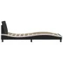 Estructura cama cabecero cuero sintético negro blanco 90x200 cm de , Camas y somieres - Ref: Foro24-373123, Precio: 110,55 €,...