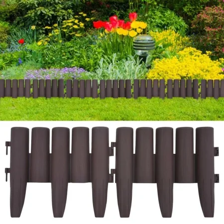 Garden edging 36 units PP brown 10 m by , Garden edging and edging - Ref: Foro24-48620, Price: 47,11 €, Discount: %