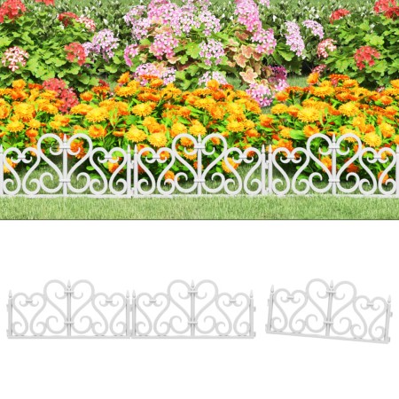Garden edging 17 units PP white 10 m by , Garden edging and edging - Ref: Foro24-318300, Price: 40,70 €, Discount: %