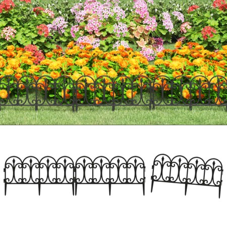 Garden edging 17 units PP black 10 m by , Garden edging and edging - Ref: Foro24-318293, Price: 51,10 €, Discount: %