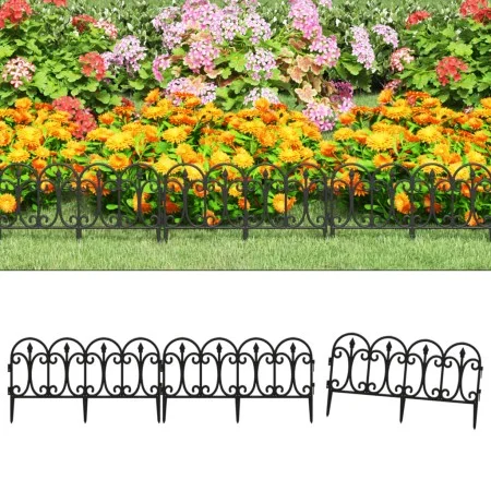 Garden edging 17 units PP black 10 m by , Garden edging and edging - Ref: Foro24-318293, Price: 48,21 €, Discount: %