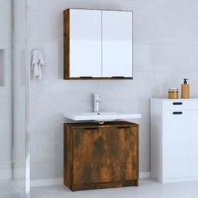 Badezimmermöbel-Set, 2-teilig, Holzwerkstoff, geräucherte Eiche von , Badezimmermöbel - Ref: Foro24-3115865, Preis: 104,99 €,...