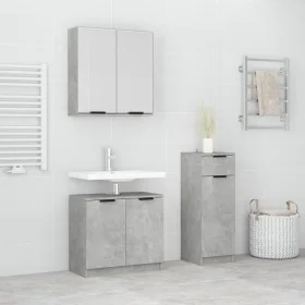 3-teiliges Badezimmermöbelset aus betongrauem Sperrholz von , Badezimmermöbel - Ref: Foro24-3115871, Preis: 176,14 €, Rabatt: %