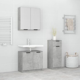 3-teiliges Badezimmermöbelset aus betongrauem Sperrholz von , Badezimmermöbel - Ref: Foro24-3115871, Preis: 178,86 €, Rabatt: %