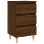 Mesita de noche patas madera maciza marrón roble 40x35x69 cm de vidaXL, Mesitas de noche - Ref: Foro24-813138, Precio: 53,14 ...