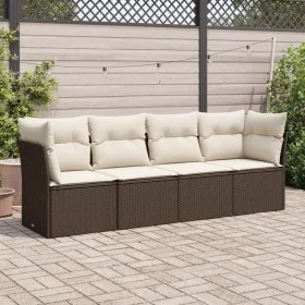 4-piece garden sofa set and brown synthetic rattan cushions by , Garden sets - Ref: Foro24-3249072, Price: 268,97 €, Discount: %