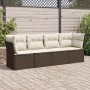 4-teilige Gartensofagarnitur und braune synthetische Rattankissen von , Gartensets - Ref: Foro24-3249072, Preis: 268,97 €, Ra...