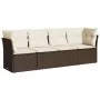4-teilige Gartensofagarnitur und braune synthetische Rattankissen von , Gartensets - Ref: Foro24-3249072, Preis: 268,97 €, Ra...