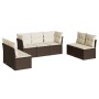 7-teiliges Gartensofa-Set mit braunen PE-Rattan-Kissen von , Gartensets - Ref: Foro24-3249252, Preis: 452,38 €, Rabatt: %