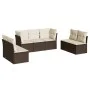 7-teiliges Gartensofa-Set mit braunen PE-Rattan-Kissen von , Gartensets - Ref: Foro24-3249252, Preis: 446,82 €, Rabatt: %