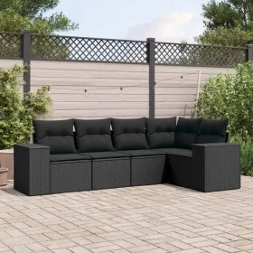5-piece garden furniture set and black synthetic rattan cushions by , Garden sets - Ref: Foro24-3254862, Price: 367,07 €, Dis...