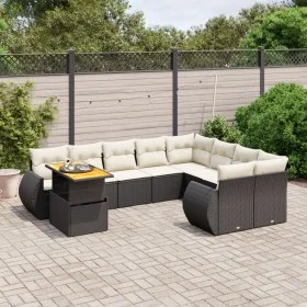 Garden sofa set 10 pieces with black synthetic rattan cushions by , Garden sets - Ref: Foro24-3272358, Price: 699,22 €, Disco...