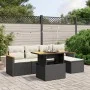 6-piece garden sofa set and black synthetic rattan cushions by , Garden sets - Ref: Foro24-3276031, Price: 373,90 €, Discount: %