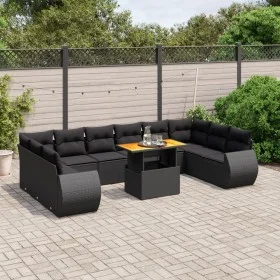 11-piece garden sofa set and black synthetic rattan cushions by , Garden sets - Ref: Foro24-3272364, Price: 829,52 €, Discoun...