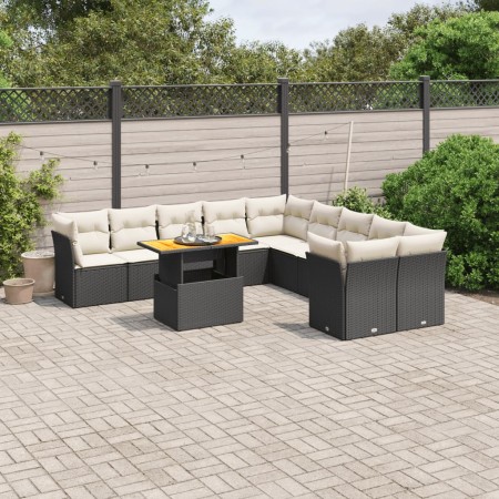 11-piece garden sofa set and black synthetic rattan cushions by , Garden sets - Ref: Foro24-3271042, Price: 630,89 €, Discoun...