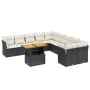 11-piece garden sofa set and black synthetic rattan cushions by , Garden sets - Ref: Foro24-3271042, Price: 687,44 €, Discoun...