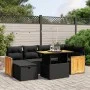 7-piece garden dining set and black synthetic rattan cushions by , Garden sets - Ref: Foro24-3276247, Price: 479,69 €, Discou...