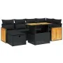 7-piece garden dining set and black synthetic rattan cushions by , Garden sets - Ref: Foro24-3276247, Price: 479,69 €, Discou...