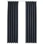 Blackout curtains with hooks 2 pcs anthracite gray 140x245 cm by vidaXL, Curtains and curtains - Ref: Foro24-134463, Price: 4...