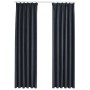Cortinas opacas con ganchos 2 uds gris antracita 140x245 cm de vidaXL, Cortinas y visillos - Ref: Foro24-134463, Precio: 39,9...