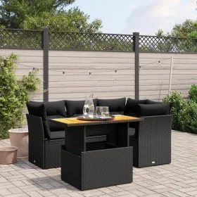 5-piece garden furniture set and black synthetic rattan cushions by , Garden sets - Ref: Foro24-3270810, Price: 376,52 €, Dis...