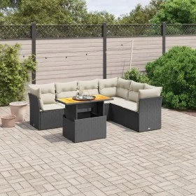 7-piece garden dining set and black synthetic rattan cushions by , Garden sets - Ref: Foro24-3270846, Price: 453,35 €, Discou...