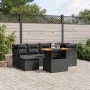 Set de comedor de jardín 7 pzas y cojines ratán sintético negro de , Conjuntos de jardín - Ref: Foro24-3270936, Precio: 469,6...