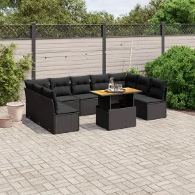 Garden sofa set 10 pieces with black synthetic rattan cushions by , Garden sets - Ref: Foro24-3271454, Price: 660,61 €, Disco...