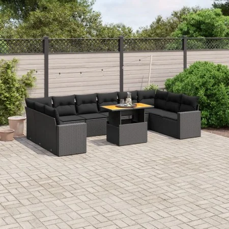 11-teiliges Gartensofa-Set und schwarze synthetische Rattankissen von , Gartensets - Ref: Foro24-3271482, Preis: 750,78 €, Ra...