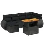 7-piece garden sofa set with black synthetic rattan cushions by , Garden sets - Ref: Foro24-3272294, Price: 500,34 €, Discoun...
