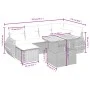 7-teiliges Gartensofa-Set mit schwarzen synthetischen Rattankissen von , Gartensets - Ref: Foro24-3272294, Preis: 500,34 €, R...