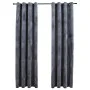 Verdunkelungsvorhängeringe 2 Stück anthrazitfarbener Samt 140x175 cm von vidaXL, Vorhänge und Gardinen - Ref: Foro24-134496, ...