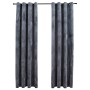 Verdunkelungsvorhängeringe 2 Stück anthrazitfarbener Samt 140x175 cm von vidaXL, Vorhänge und Gardinen - Ref: Foro24-134496, ...