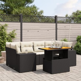 7-piece garden dining set and black synthetic rattan cushions by , Garden sets - Ref: Foro24-3272533, Price: 464,56 €, Discou...