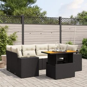 7-piece garden dining set and black synthetic rattan cushions by , Garden sets - Ref: Foro24-3272533, Price: 491,66 €, Discou...