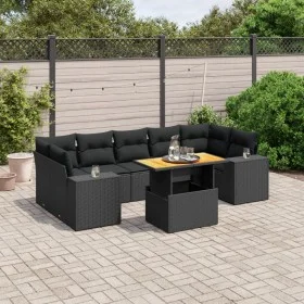 8-teiliges Gartensofa-Set und schwarze synthetische Rattankissen von , Gartensets - Ref: Foro24-3272546, Preis: 632,72 €, Rab...