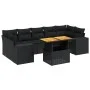 Set de sofás de jardín 8 piezas y cojines ratán sintético negro de , Conjuntos de jardín - Ref: Foro24-3272546, Precio: 631,4...