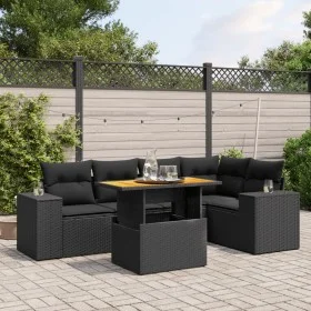 6-piece garden sofa set and black synthetic rattan cushions by , Garden sets - Ref: Foro24-3272623, Price: 478,47 €, Discount: %