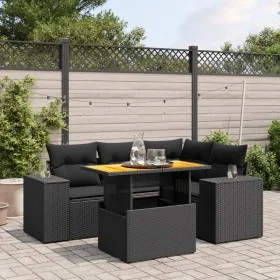 5-piece garden furniture set and black synthetic rattan cushions by , Garden sets - Ref: Foro24-3272616, Price: 431,97 €, Dis...