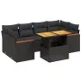 7-teiliges Garten-Essset und schwarze Kissen aus synthetischem Rattan von , Gartensets - Ref: Foro24-3272973, Preis: 490,41 €...