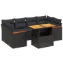 Set de comedor de jardín 7 pzas y cojines ratán sintético negro de , Conjuntos de jardín - Ref: Foro24-3272973, Precio: 480,98 €