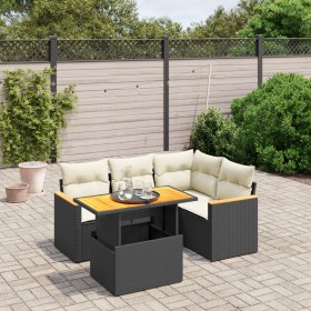 Set de muebles de jardín 5 pzas y cojines ratán sintético negro de , Conjuntos de jardín - Ref: Foro24-3273058, Precio: 342,8...