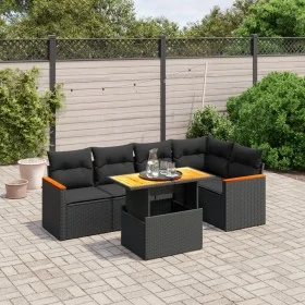6-piece garden sofa set and black synthetic rattan cushions by , Garden sets - Ref: Foro24-3273064, Price: 426,08 €, Discount: %