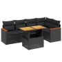 6-piece garden sofa set and black synthetic rattan cushions by , Garden sets - Ref: Foro24-3273064, Price: 420,14 €, Discount: %