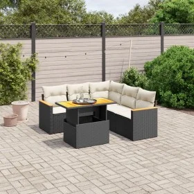 6-piece garden sofa set and black synthetic rattan cushions by , Garden sets - Ref: Foro24-3273072, Price: 400,85 €, Discount: %