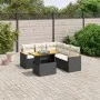 6-piece garden sofa set and black synthetic rattan cushions by , Garden sets - Ref: Foro24-3273072, Price: 400,85 €, Discount: %
