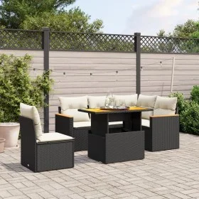 6-piece garden sofa set and black synthetic rattan cushions by , Garden sets - Ref: Foro24-3273079, Price: 400,85 €, Discount: %