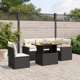 6-teiliges Gartensofa-Set und schwarze synthetische Rattankissen von , Gartensets - Ref: Foro24-3273079, Preis: 390,90 €, Rab...
